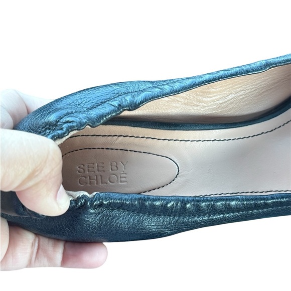 See by Chloe Peep Toe Bow Platform Black Leather Heels - Picture 6 of 8